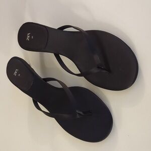 Zara Kitten Heel Sandal in Black Satin Fabric